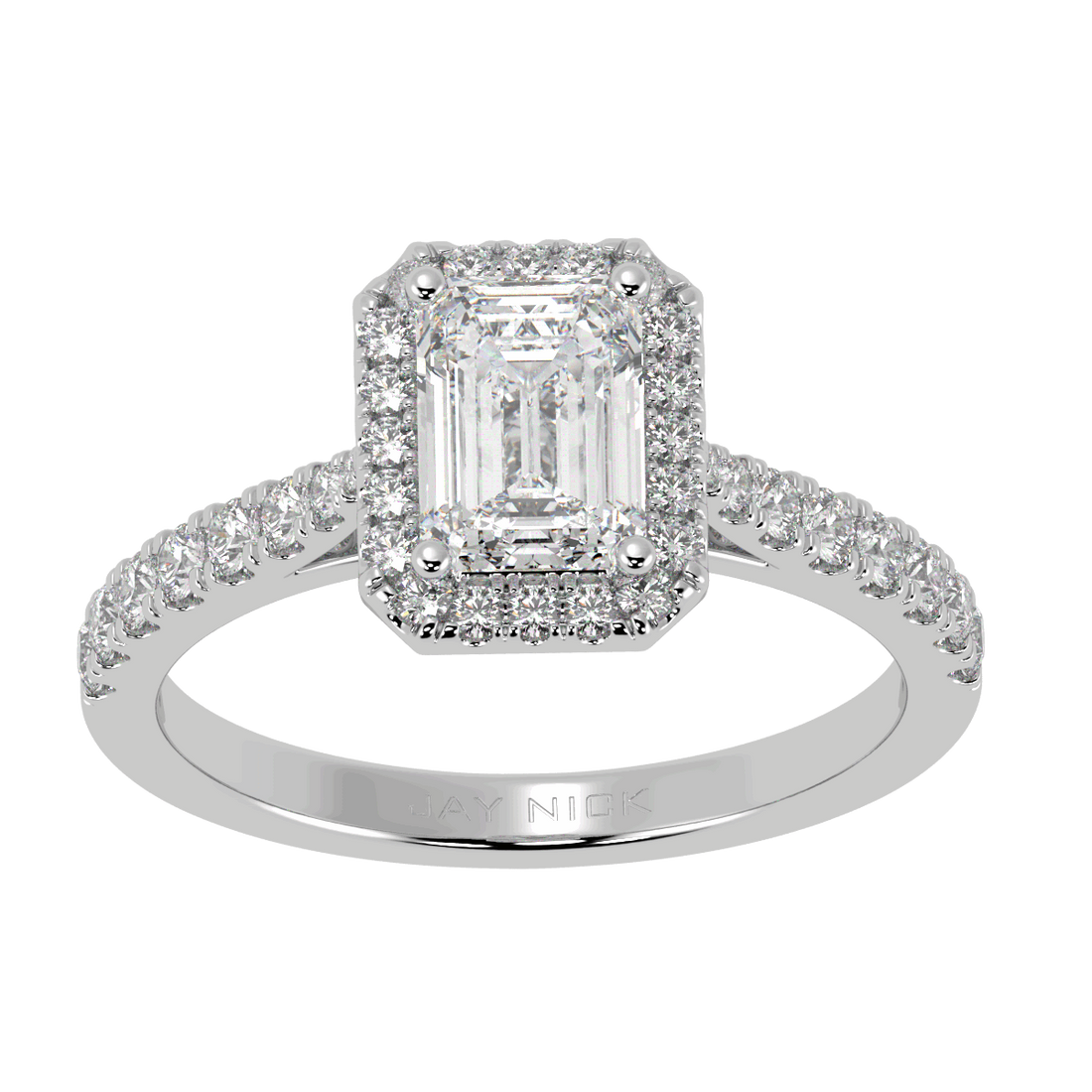 Classic Emerald Cut Halo Ring