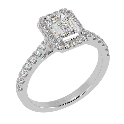 Classic Emerald Cut Halo Ring