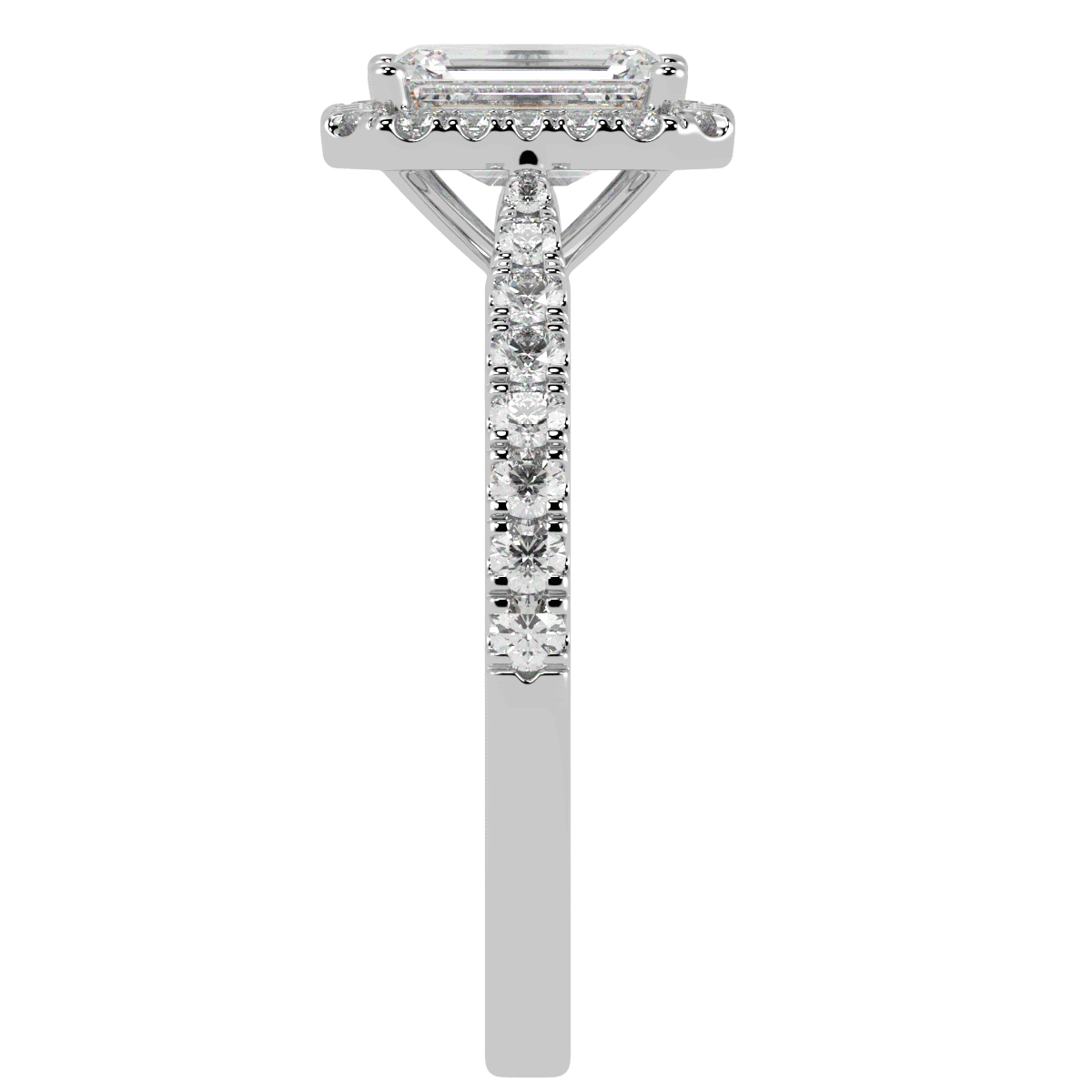 Classic Emerald Cut Halo Ring