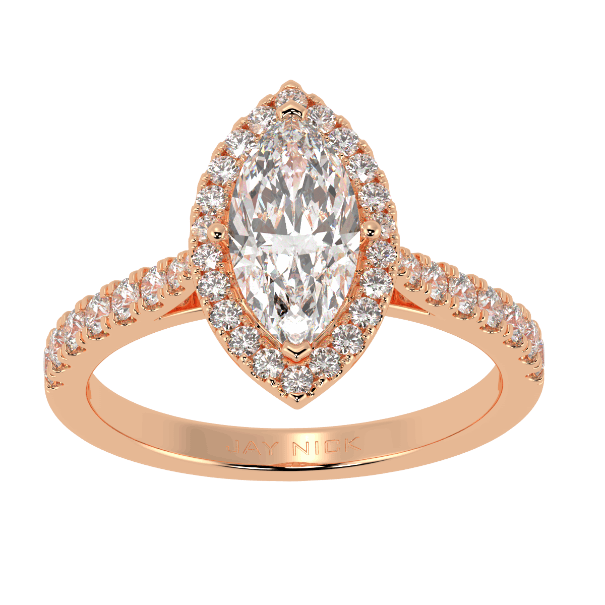 Classic Marquise Cut Halo Ring