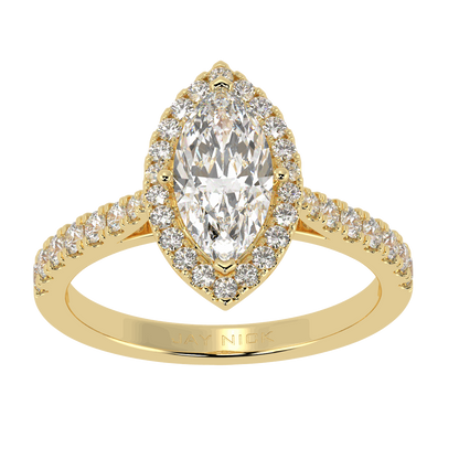 Classic Marquise Cut Halo Ring