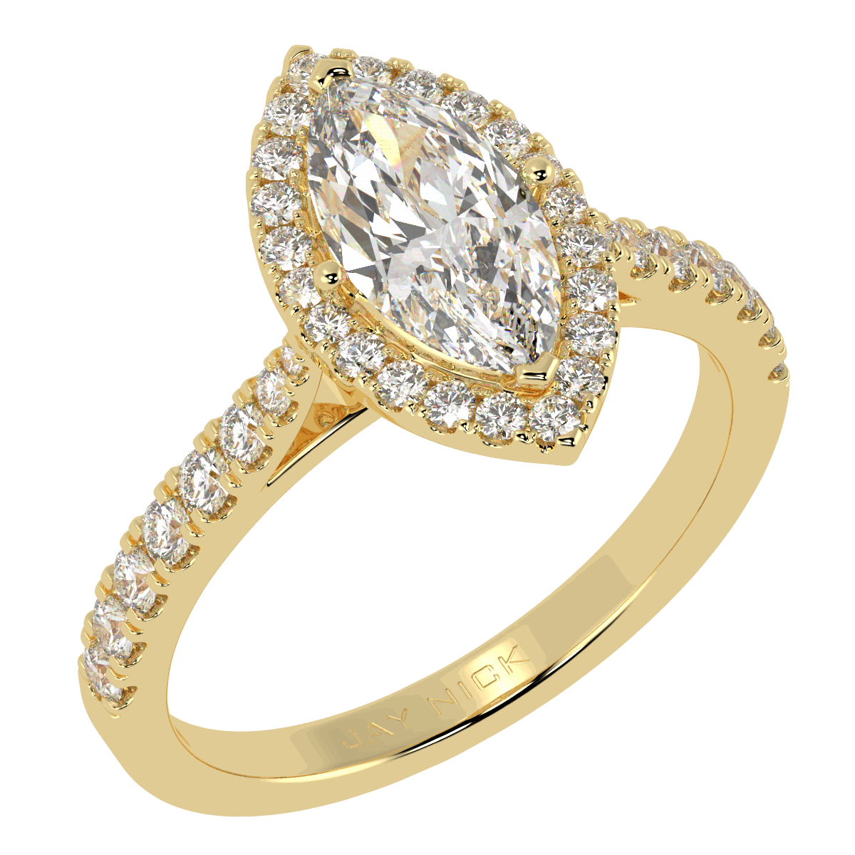 Classic Marquise Cut Halo Ring