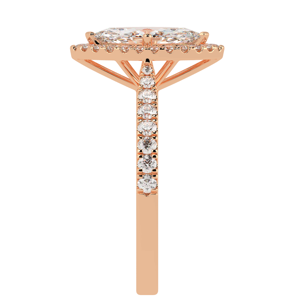 Classic Marquise Cut Halo Ring