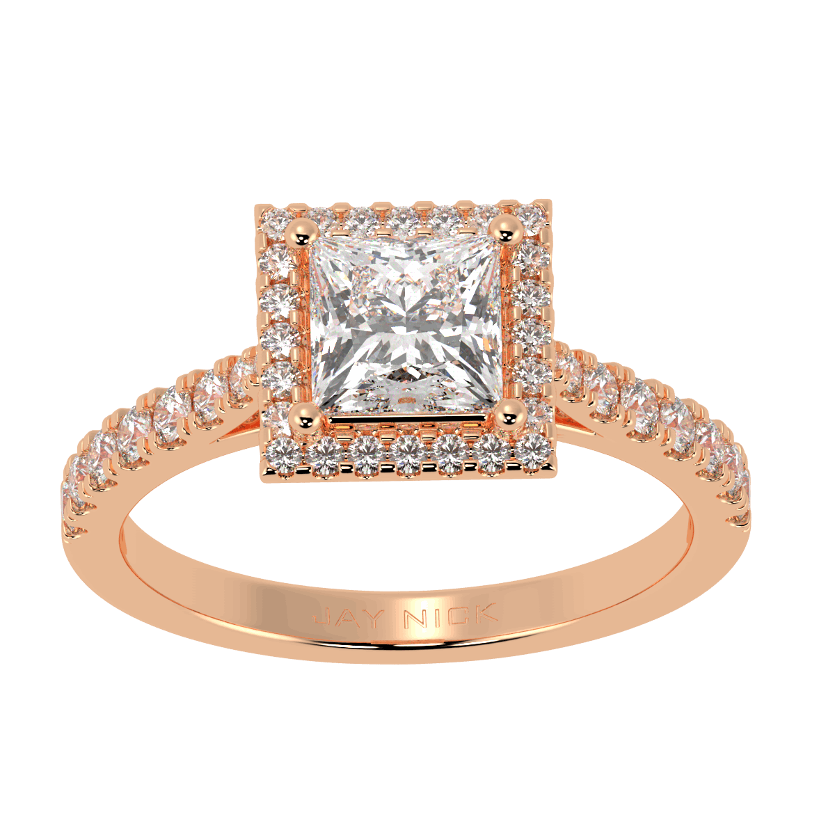 Classic Princess Cut Halo Ring