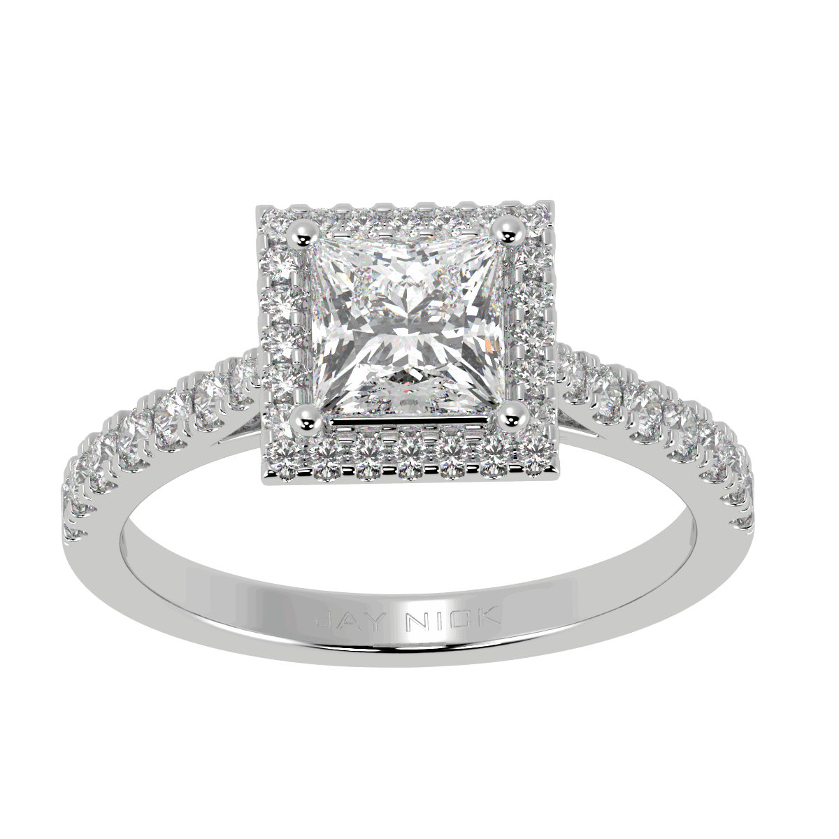 Classic Princess Cut Halo Ring