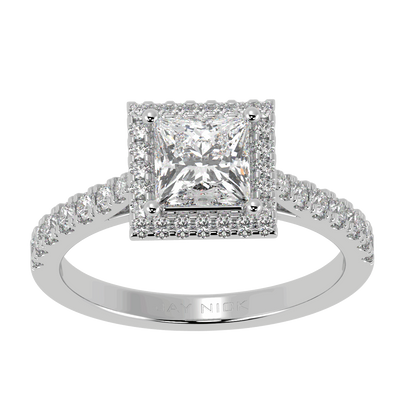 Classic Princess Cut Halo Ring