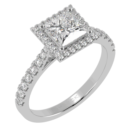 Classic Princess Cut Halo Ring