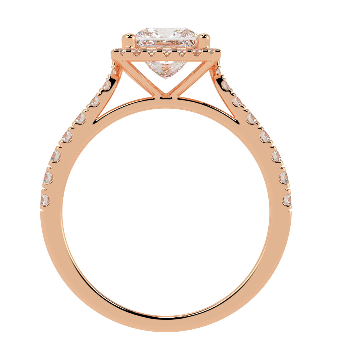 Classic Princess Cut Halo Ring