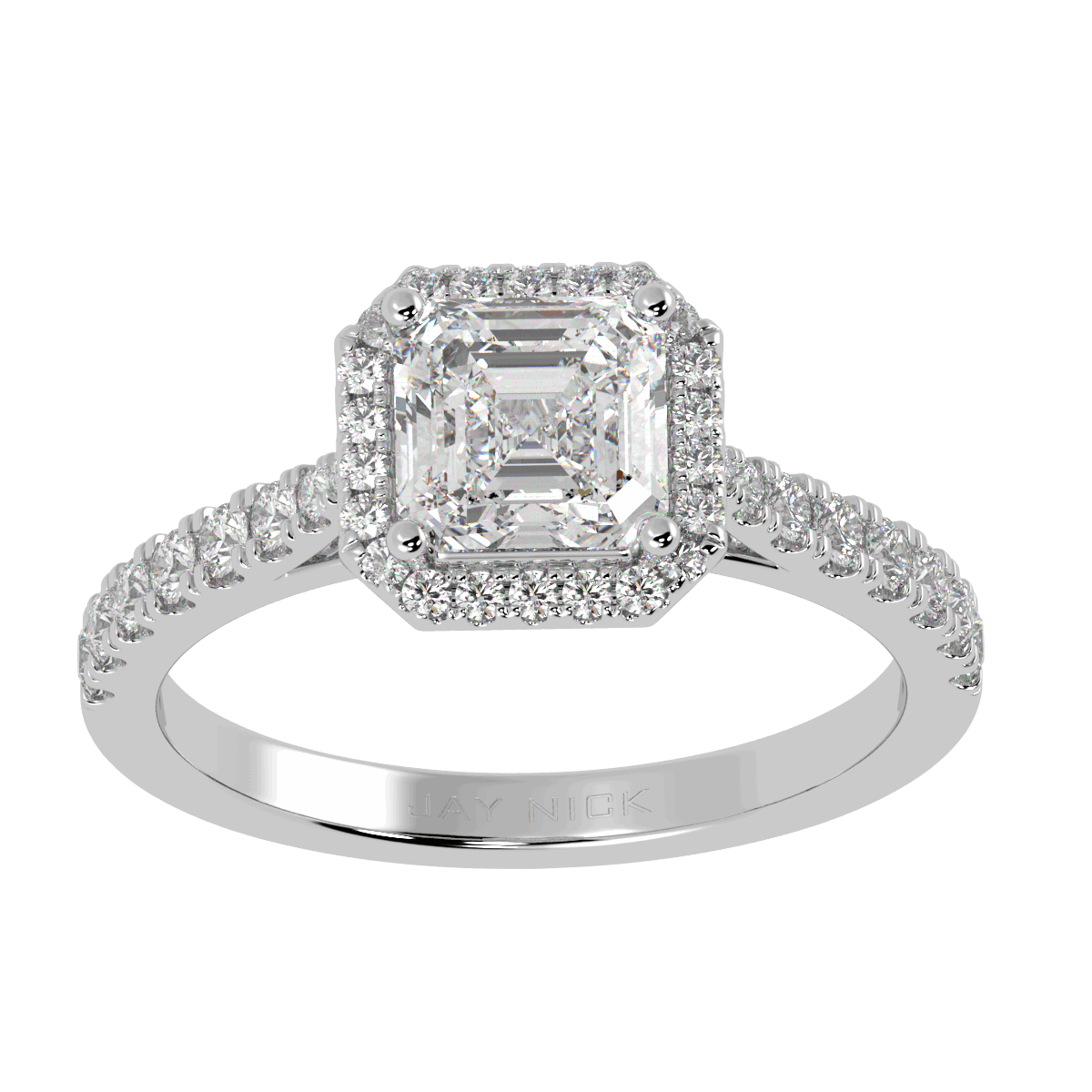 Classic Asscher Cut Halo Ring