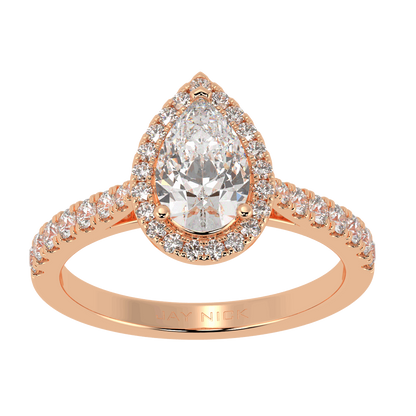 Classic Pear Cut Halo Ring