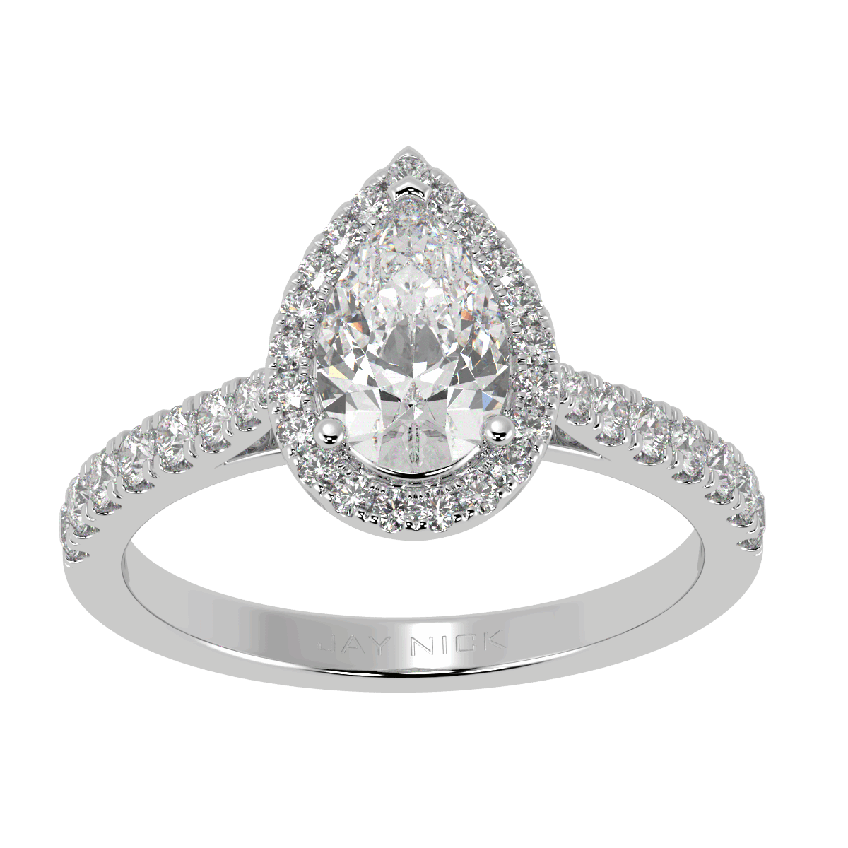 Classic Pear Cut Halo Ring