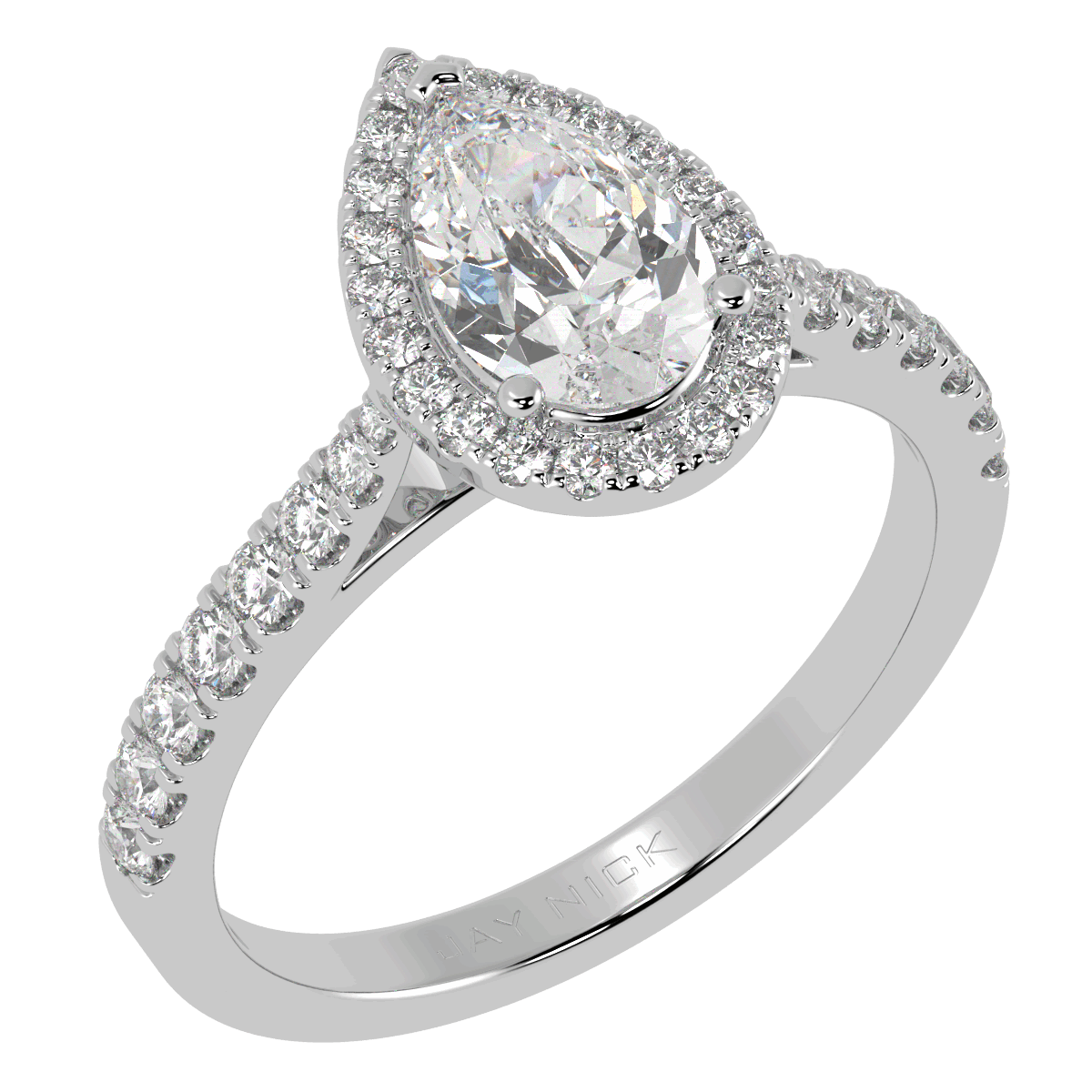 Classic Pear Cut Halo Ring