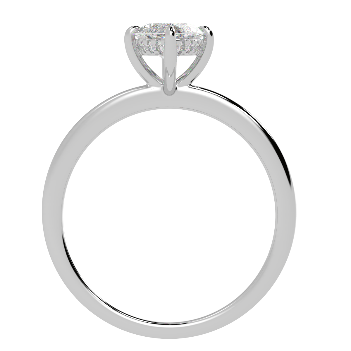 Marquise Cut Hidden Halo Ring