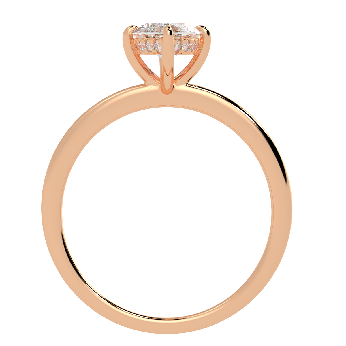 Marquise Cut Hidden Halo Ring