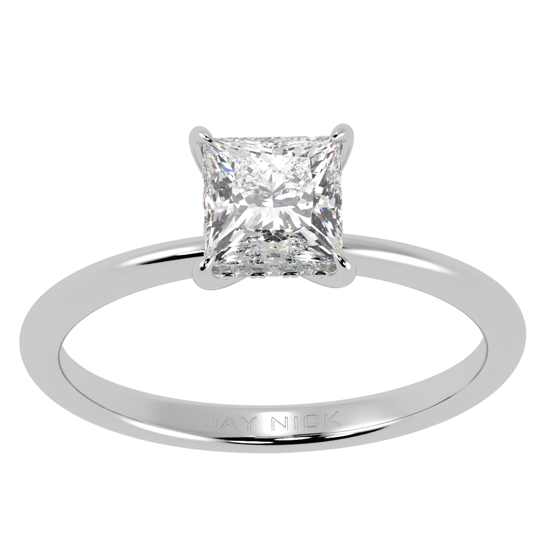 Princess Cut Hidden Halo Ring