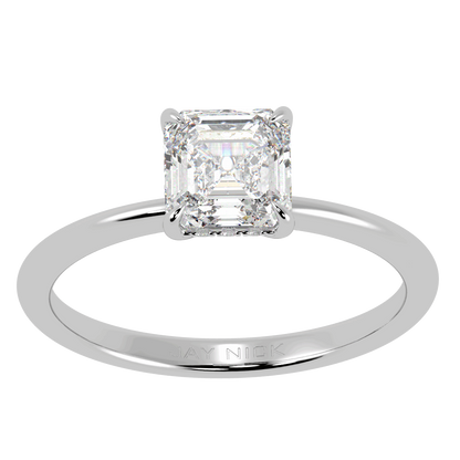 Asscher Cut Hidden Halo Ring