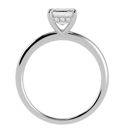 Asscher Cut Hidden Halo Ring