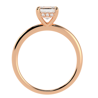 Asscher Cut Hidden Halo Ring