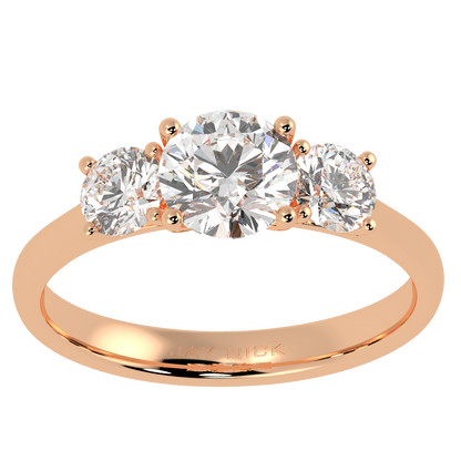 Round Cut Trilogy Ring