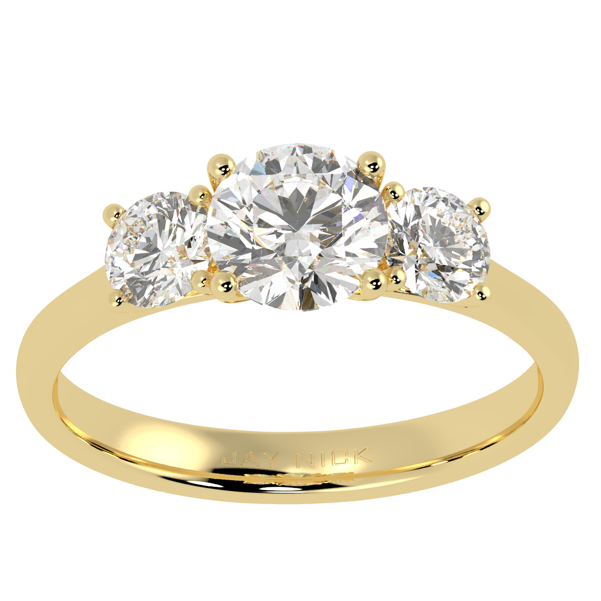 Round Cut Trilogy Ring