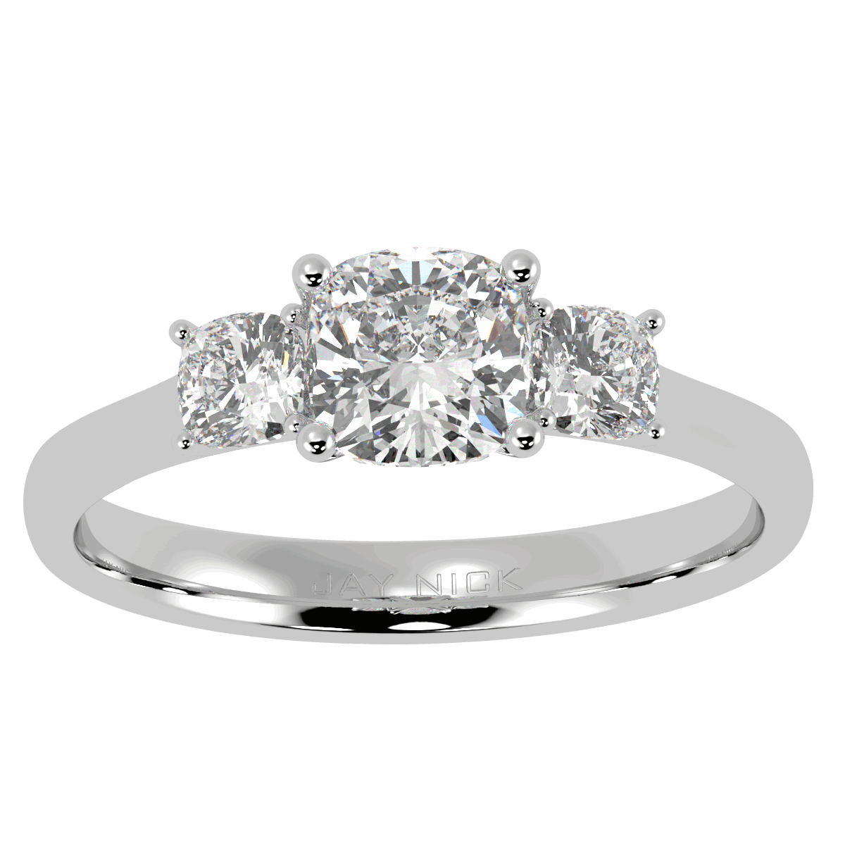 Cushion Cut Trilogy Ring