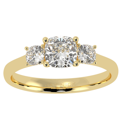 Cushion Cut Trilogy Ring