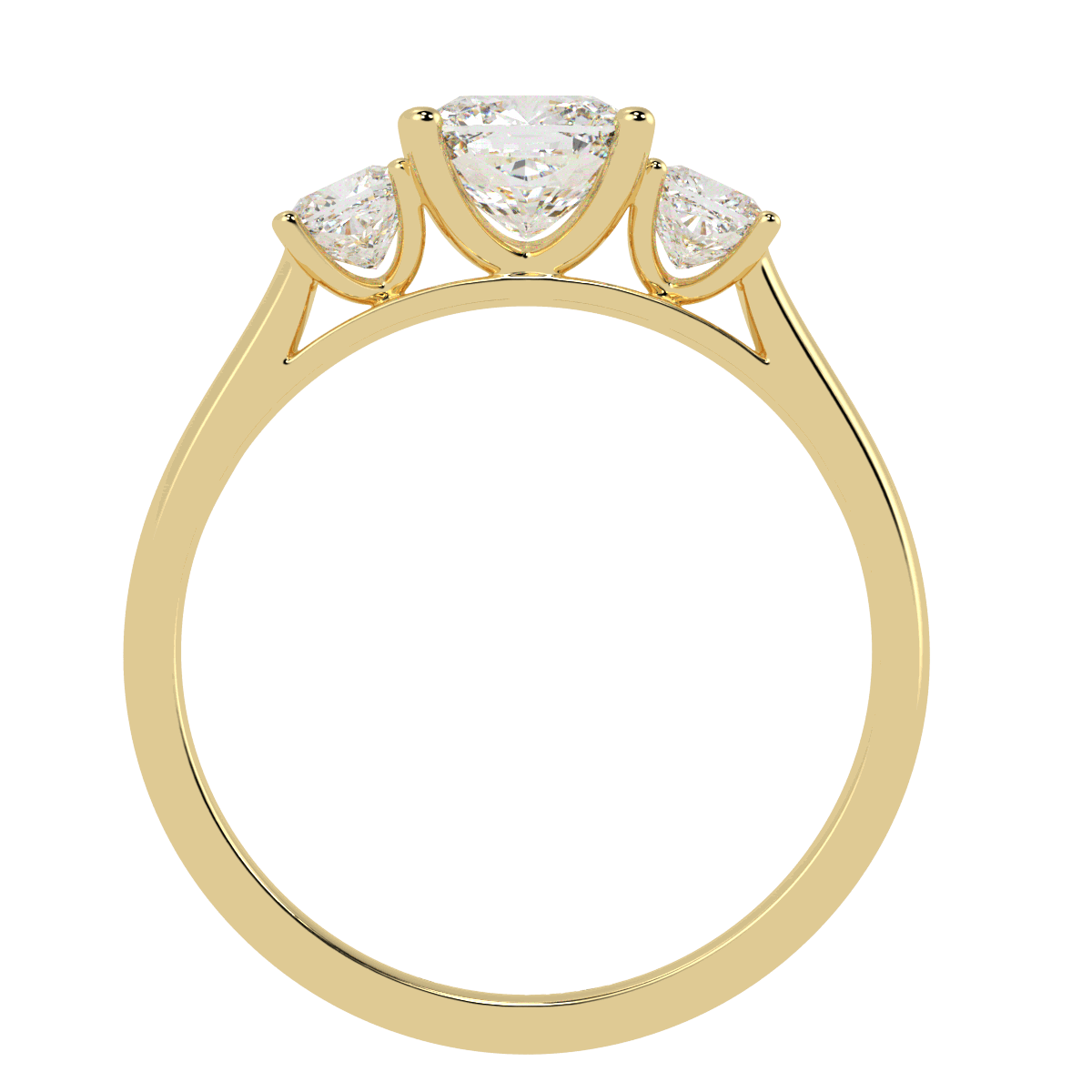 Cushion Cut Trilogy Ring