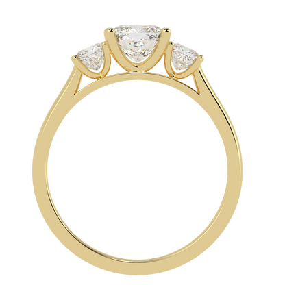 Cushion Cut Trilogy Ring