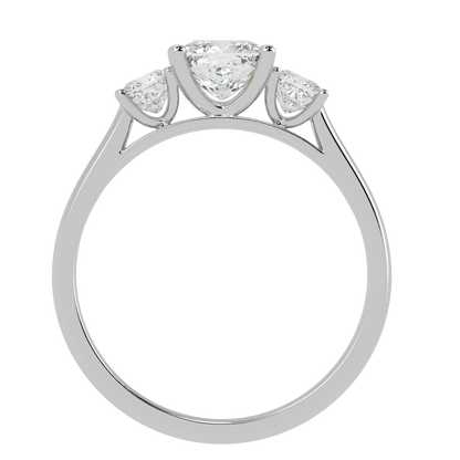 Cushion Cut Trilogy Ring