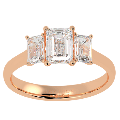 Emerald Cut Trilogy Ring