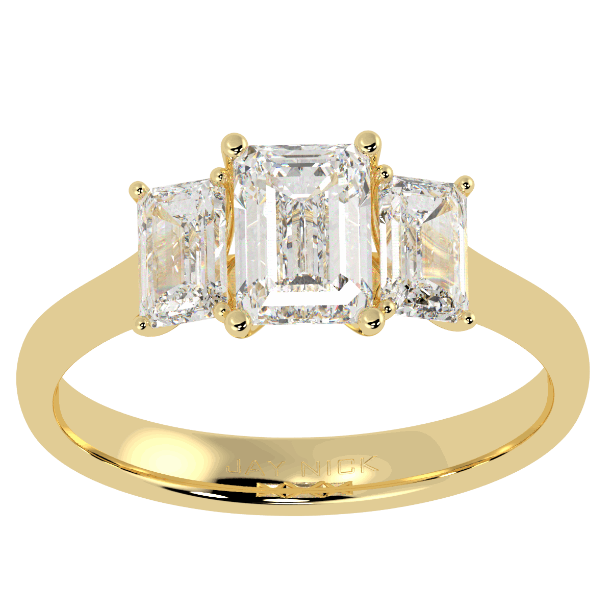 Emerald Cut Trilogy Ring