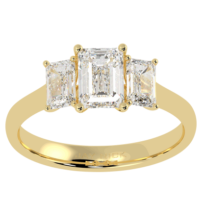 Emerald Cut Trilogy Ring