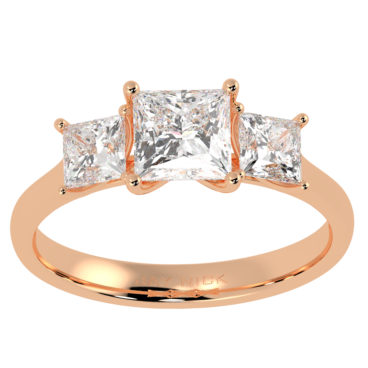 Princess Cut Trilogy Ring