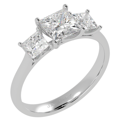 Princess Cut Trilogy Ring