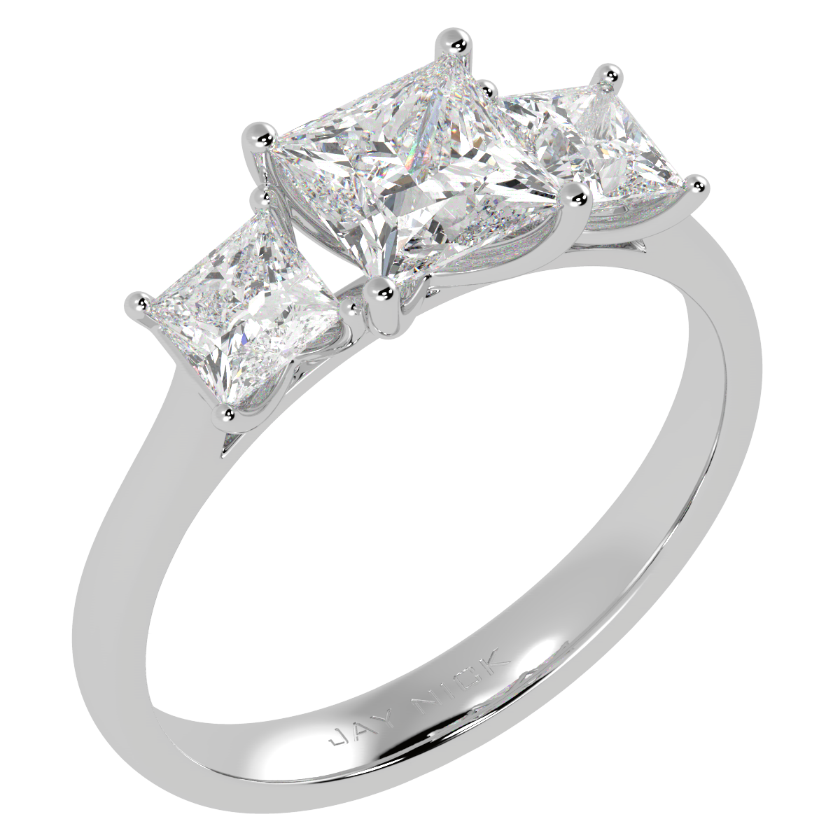 Princess Cut Trilogy Ring