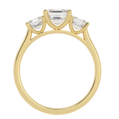 Asscher Cut Trilogy Ring