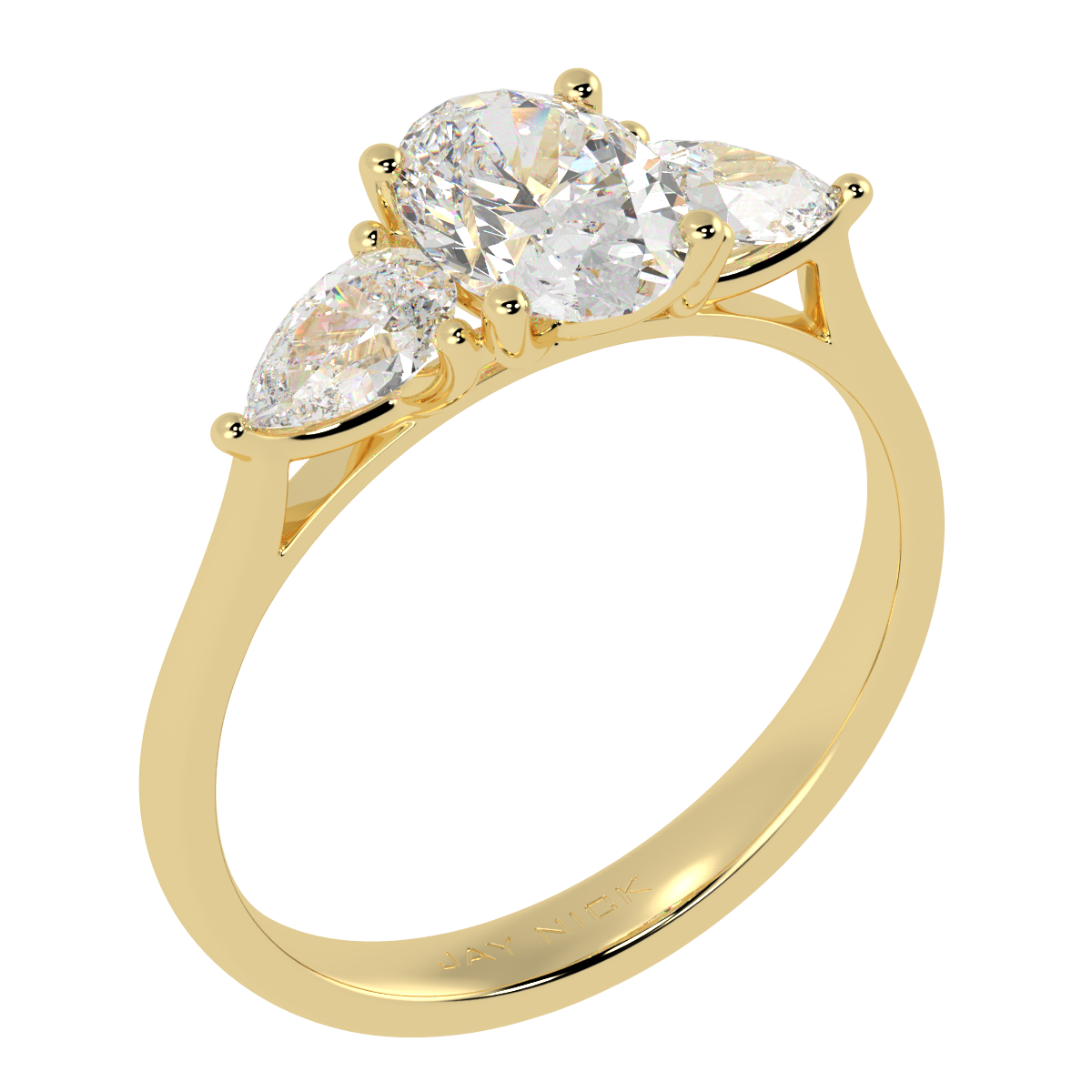 Oval &amp; Pear Three Stone Ring