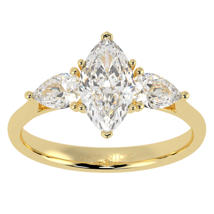 Marquise &amp; Pear Three Stone Ring