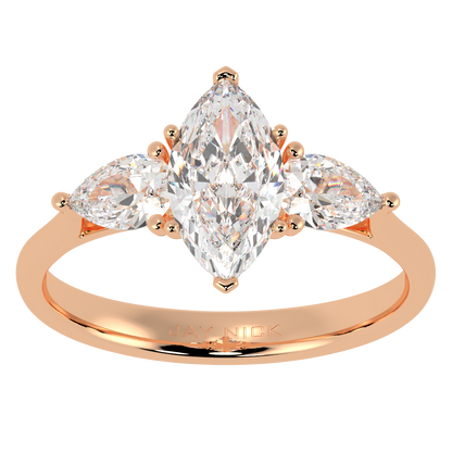 Marquise &amp; Pear Three Stone Ring