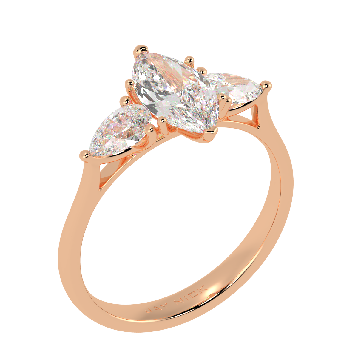 Marquise &amp; Pear Three Stone Ring