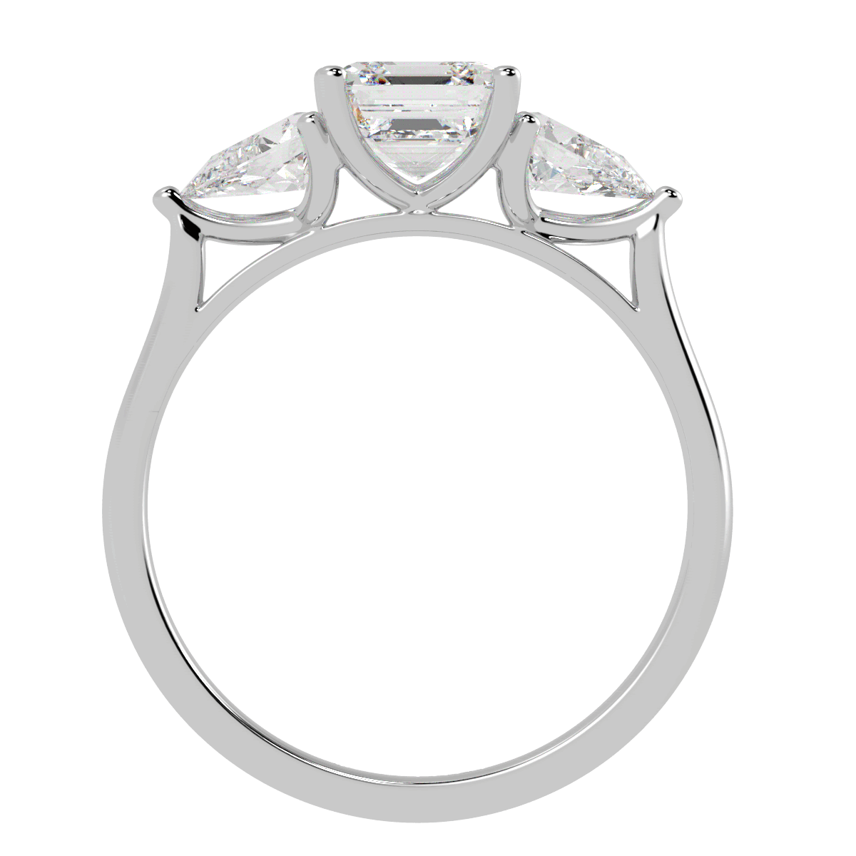 Asscher &amp; Pear Three Stone Ring