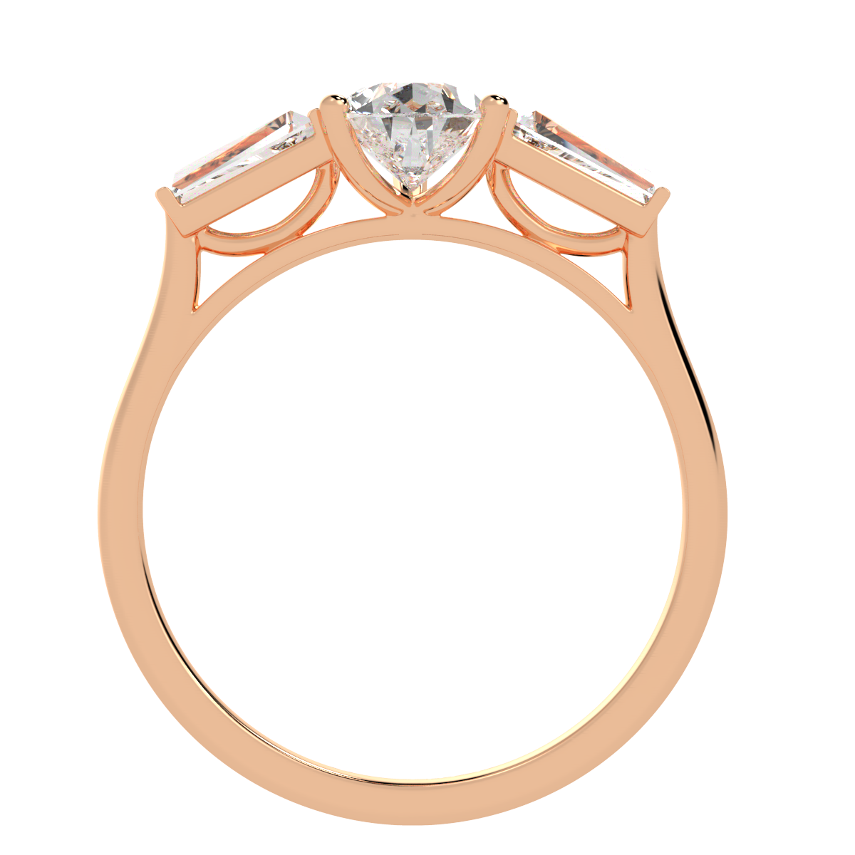 Pear &amp; Baguette Three Stone Ring