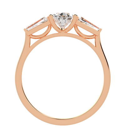 Pear &amp; Baguette Three Stone Ring