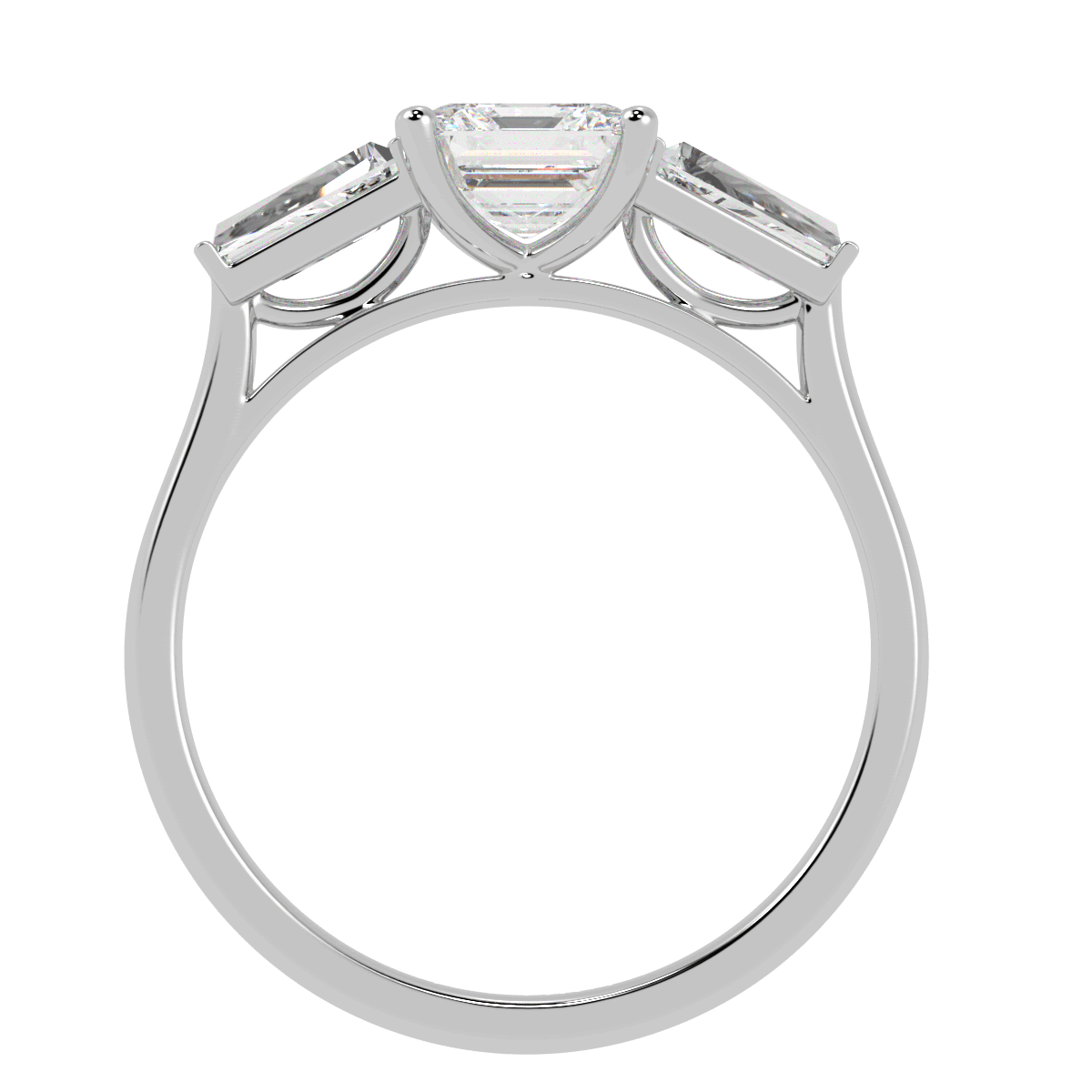 Asscher &amp; Baguette Three Stone Ring