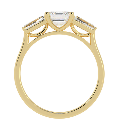 Asscher &amp; Baguette Three Stone Ring