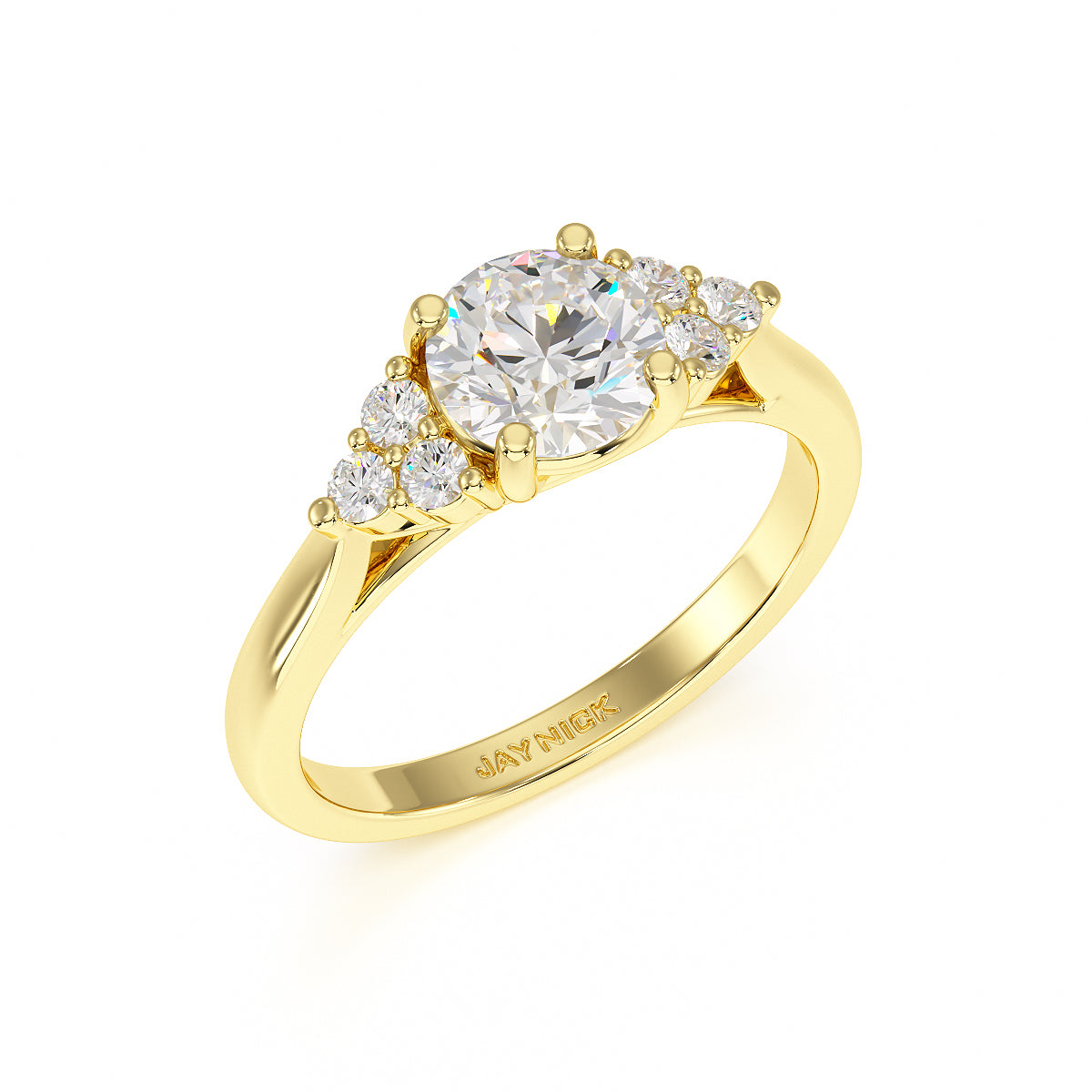 Round Trefoil Engagement Ring