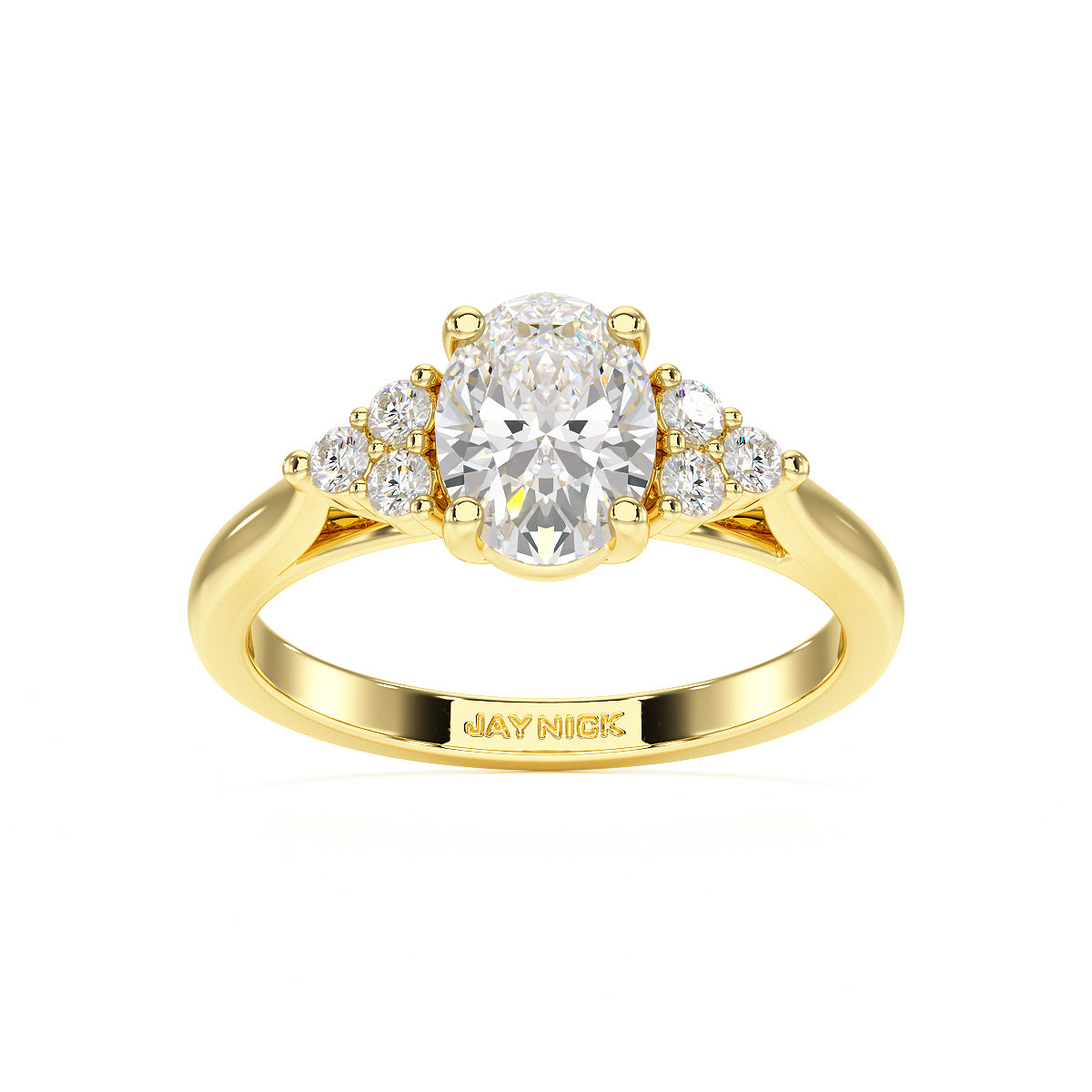 Oval Trefoil Engagement Ring