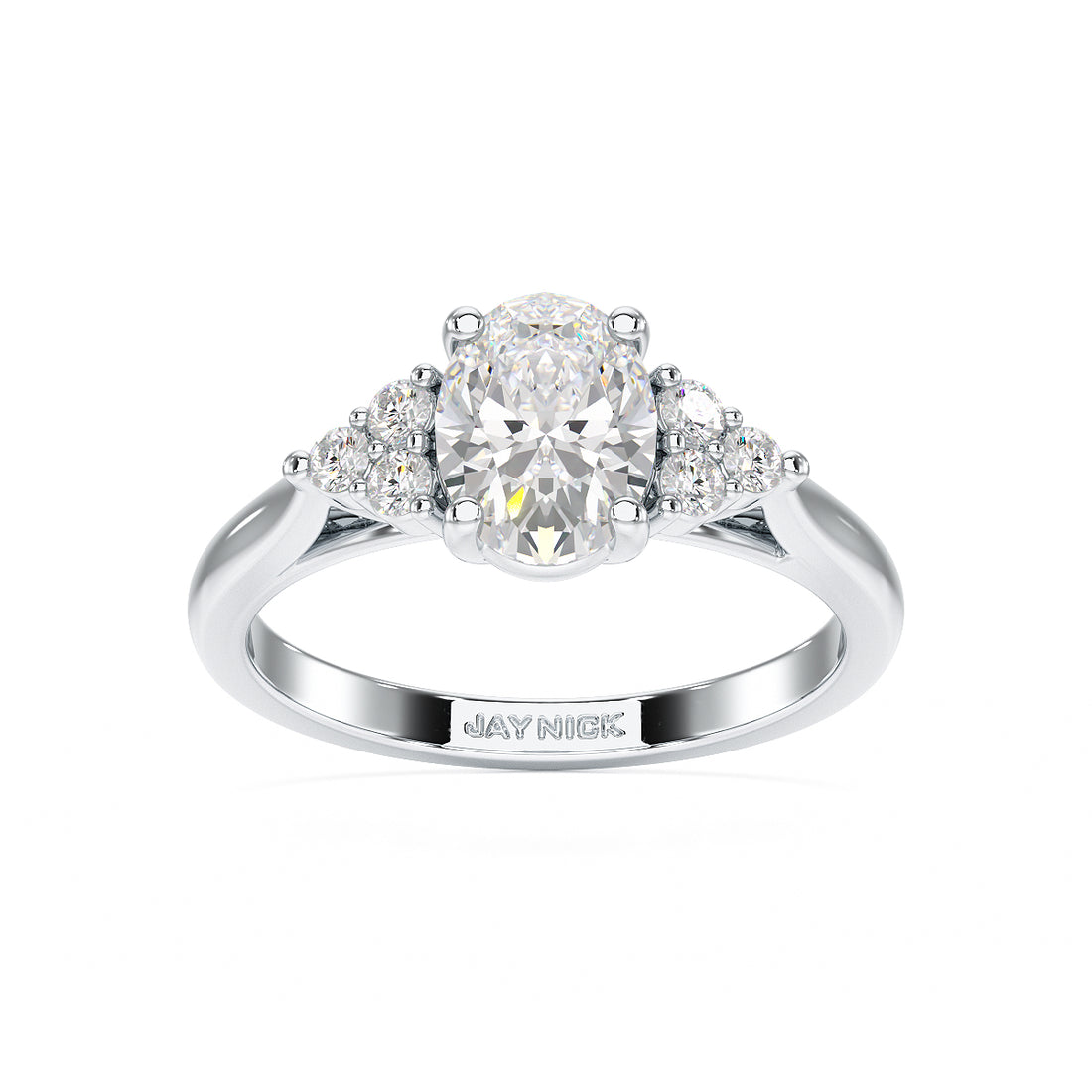 Oval Trefoil Engagement Ring