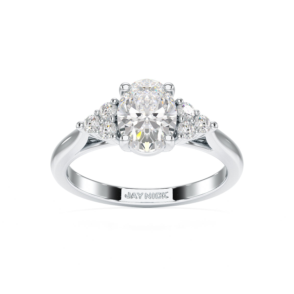 Oval Trefoil Engagement Ring