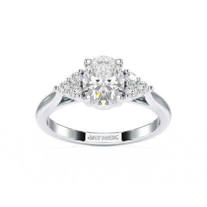 Oval Trefoil Engagement Ring